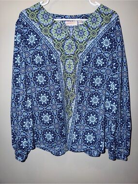 Belle Boho by Kim Gravel “Find Your Fire” boho chic blouse size Large